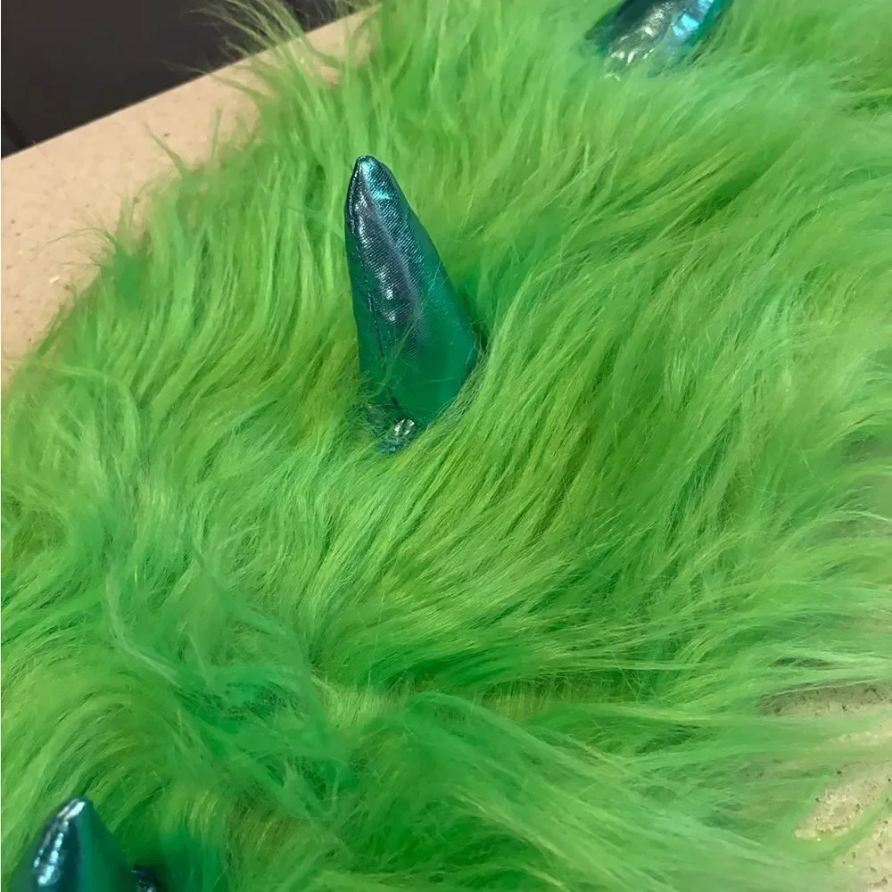 Green Furry Monster Plush Dog Costume
